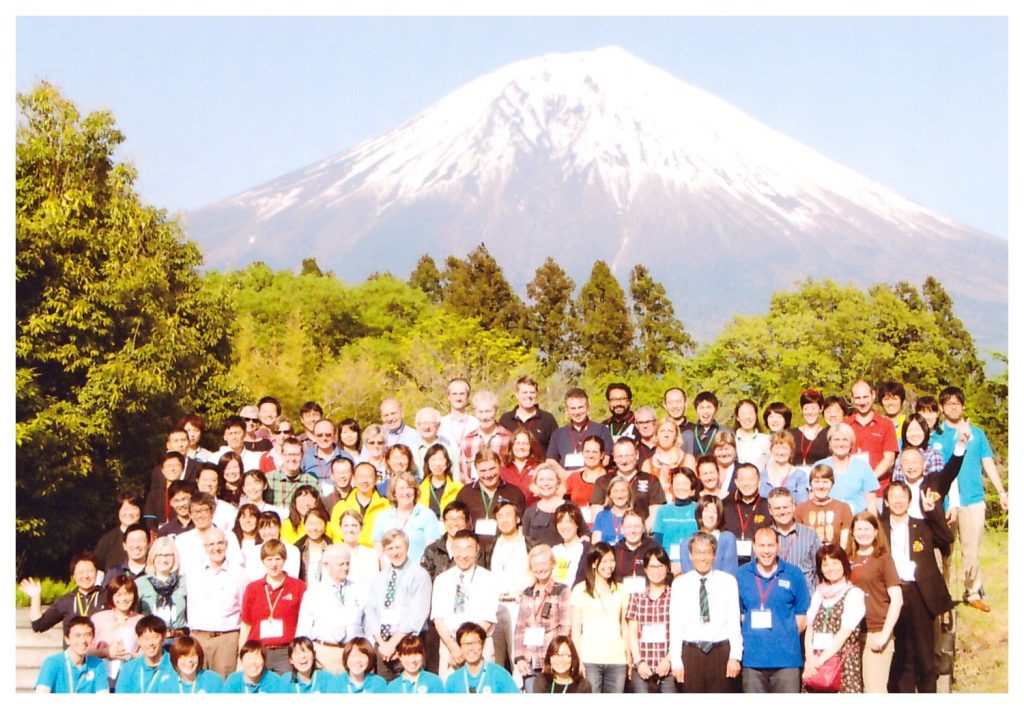 Group photo outdoors at IGDF summit in Japan 2014.